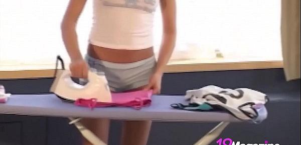  Young Little Andi Pink Gets Nude While Ironing!